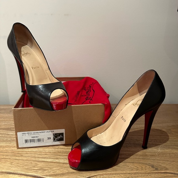 Gently Worn Christian Louboutin Very Prive open toe platform. - Picture 2 of 4
